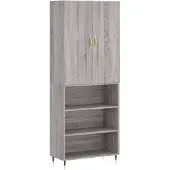 vidaXL Highboard Grau Sonoma 69,5x34x180 cm Holzwerkstoff