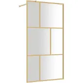 vidaXL Duschwand für Begehbare Dusche ESG Klarglas Golden 115x195cm