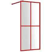 vidaXL Duschwand für Begehbare Dusche mit ESG Klarglas Rot 100x195 cm