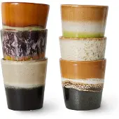 HK Living - 70's Kaffeebecher, 230 ml, soil (6er-Set)