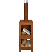 Esschert Design FF298, Tragbare Feuerstelle, offen, Brennholz, Rostfarbe, Draußen, Rechteckig