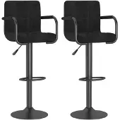 vidaXL Barhocker 2 Stk. Schwarz Samt