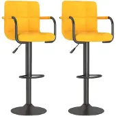 vidaXL Barhocker 2 Stk. Senfgelb Samt
