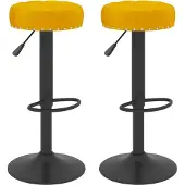 vidaXL Barhocker 2 Stk. Senfgelb Samt
