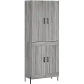 vidaXL Highboard Grau Sonoma 69,5x34x180 cm Holzwerkstoff
