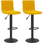 vidaXL Barhocker 2 Stk. Senfgelb Samt