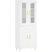 vidaXL Highboard Weiß 69,5x34x180 cm Holzwerkstoff