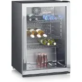 Severin Flaschenkühlschrank FKS 8840 aus Glas, schwarzsilber Kühlschrank Flaschenkühlschrank Kühlschrank Klein Mini Kühlschrank Minibar