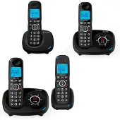 Alcatel XL595B, DECT-Telefon, Kabelloses Mobilteil, Freisprecheinrichtung, 100 Eintragungen, Anrufer-Identifikation, Schwarz