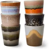 HK Living - 70's Kaffeebecher, 230 ml, elements (6er-Set)