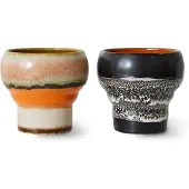 HK Living - 70's Lungobecher, 200 ml, basalt (2er-Set)