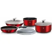 Berlinger Haus Berlinger namas 9-PIECE SET OF POTS. CLICK COOK METALLIC LINE BURGUNDY BH-6145