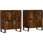 vidaXL Sideboards 2 Stk. Räuchereiche Holzwerkstoff