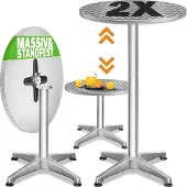 Casaria 2er Set Stehtisch Klappbar Höhenverstellbar