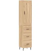 vidaXL Highboard Sonoma-Eiche 34,5x34x180 cm Holzwerkstoff
