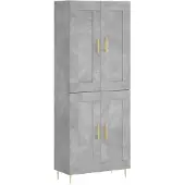 vidaXL Highboard Betongrau 69,5x34x180 cm Holzwerkstoff