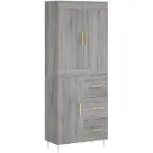 vidaXL Highboard Grau Sonoma 69,5x34x180 cm Holzwerkstoff