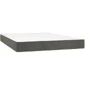vidaXL Taschenfederkernmatratze Mittel Dunkelgrau 140x200x20 cm Samt