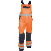 Dassy Toulouse Warnschutz Latzhose mit Kniepolstertaschen - neongelb/zementgrau - 42