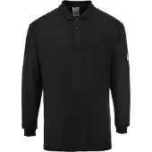 Portwest FR10 Flammhemmendes, antistatisches Langarm Poloshirt Black Gr. L