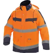 Dassy Atlantis Warnschutz Regen- Parka - neonorange/dunkelblau - 2XL