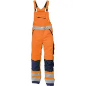 Dassy Malmedy Warnschutz Latzhose mit Kniepolstertaschen - neonorange/dunkelblau - 42