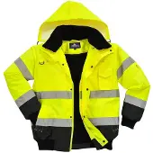 Portwest 3 in 1 Warnschutz Pilotenjacke C465" 300D Industrie Warnschutzkleidung - Gelb/Grau XXL"