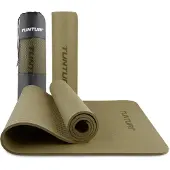Tunturi Dicke Yogamatte 8mm - Rutschfest Gymnastikmatte - Mit Tragegurt - Für Yoga und Pilates - Sportmatte 183x61x0,8cm -Schadstofffrij - Besonders komfortabel - Grün