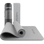 Tunturi Dicke Yogamatte 8mm - Rutschfest Gymnastikmatte - Mit Tragegurt - Für Yoga und Pilates - Sportmatte 183x61x0,8cm -Schadstofffrij - Besonders komfortabel - Grau