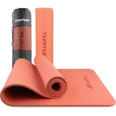 Tunturi Dicke Yogamatte 8mm - Rutschfest Gymnastikmatte - Mit Tragegurt - Für Yoga und Pilates - Sportmatte 183x61x0,8cm -Schadstofffrij - Besonders komfortabel - Roségold