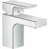 Hansgrohe Vernis Shape Einhebel-Waschtischarmatur 70 mit Zugstangen-Ablaufgarnitur, Ausladung 89 mm, 71560000, Farbe: Chrom