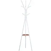 Aosom HOMdotCOM Garderobe 8 Haken weiß 180 cm
