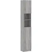 vidaXL Badezimmerschrank Grau Sonoma 32x25,5x190 cm Holzwerkstoff
