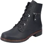 Rieker Damen Schnürboot Zierreißverschluss Stiefelette 75142, Größe:39 EU, Farbe:Schwarz