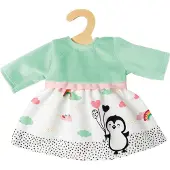 Heless puppenkleid Penguin Dots Baumwolle 28-35 cm mintgrün/weiß