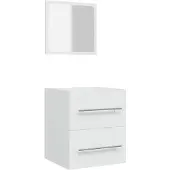 vidaXL Badschrank mit Spiegel Weiß 41x38,5x48 cm
