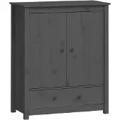vidaXL Highboard Grau 83x41,5x100 cm Massivholz Kiefer