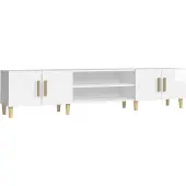 vidaXL TV-Schrank Hochglanz-Weiß 180x31,5x40 cm Holzwerkstoff