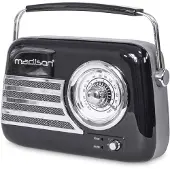 Madison Tragbares Nostalgie Radio FREESOUND-VR40B mit Bluetooth USB & FM 30W schwarz