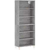 vidaXL Highboard Betongrau 69,5x32,5x180 cm Holzwerkstoff