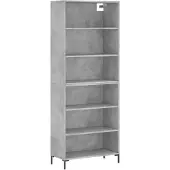 vidaXL Highboard Betongrau 69,5x32,5x180 cm Holzwerkstoff