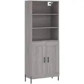 vidaXL Highboard Grau Sonoma 69,5x34x180 cm Holzwerkstoff