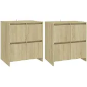 vidaXL Sideboards 2 Stk. Sonoma-Eiche 70x41x75 cm Holzwerkstoff