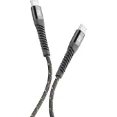 Cellularline Tetra Force Cable 200cm - USB-C to USB-C, 2 m, USB C, USB C, Schwarz