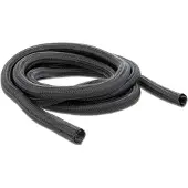 DeLOCK Geflechtschlauch selbstschließend 5 m x 25 mm schwarz, Geflochtener Schlauch, Polyester, Schwarz, 1 Stück(e)