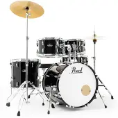 Pearl Roadshow 5-teiliges Fusion-Drumset mit Sabian-Becken Jet Black