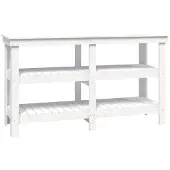 vidaXL Werkbank Weiß 142,5x50x80 cm Massivholz Kiefer 823650