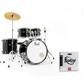 Pearl Roadshow Fünfteiliges USA-Fusion-Drumset mit Sabian-Becken Jet Black