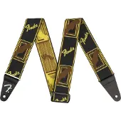 Fender Weighless 2" Monogram Strap Black/Yellow/Brown