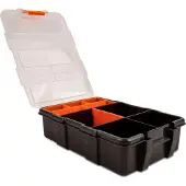 DeLOCK Sortimentsbox mit 11 Fächern 220 x 155 x 60 mm orange / schwarz, Aufbewahrungsbox, Schwarz, Orange, Rechteckig, Kunststoff, Einfarbig, 155 mm
